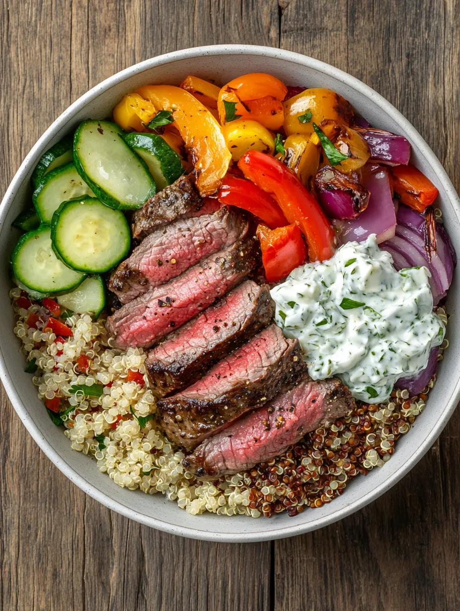 Mediterranean steak bowls