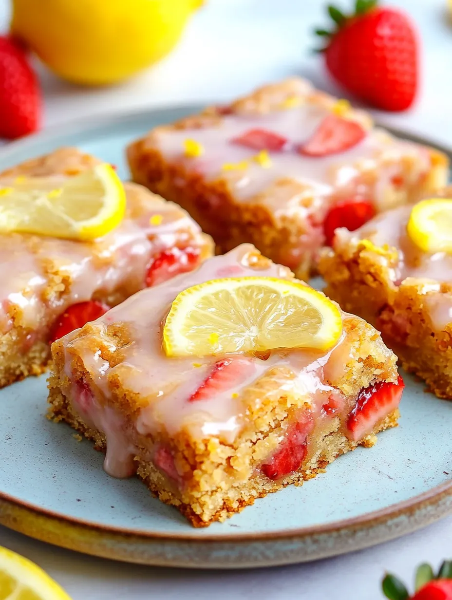 Strawberry Lemon Blondies