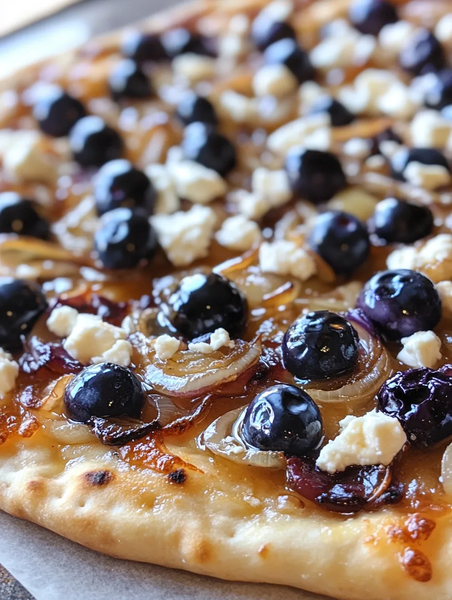 Blueberry feta naan pizza