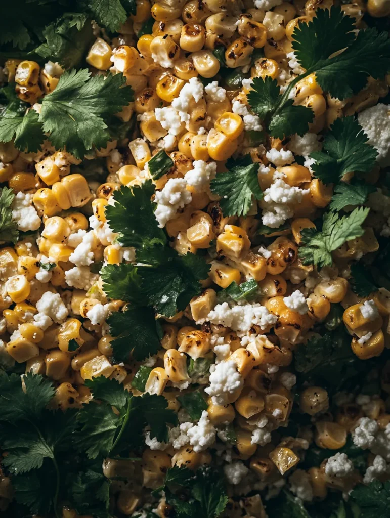 Charring corn kernels in cast iron skillet for authentic esquites