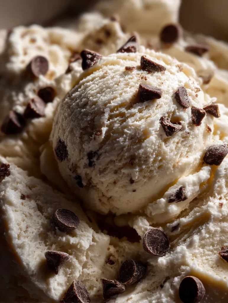 Step by step process making no churn keto chocolate chip ice cream showing whipped cream and coconut milk base